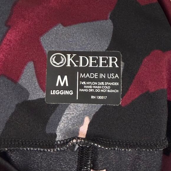 K-Deer High Rise Full Length Leggings Abstract Camo Print Size Medium - Picture 4 of 4